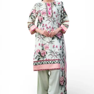 3 piece printed cross hatch suit with lawn dupatta gulahmed