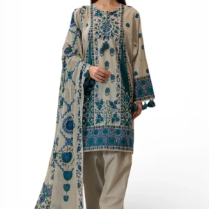 3 piece printed lawn suit and dyed trouser cl 62135 b gulahmed (copy)