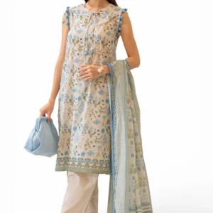 3 piece printed lawn suit and dyed trouser cl 62121 a gulahmed