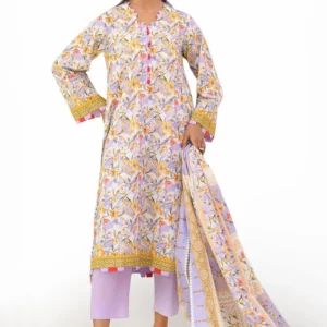 3 piece printed lawn suit and dyed trouser cl 62292 b gulahmed