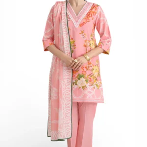 3 piece printed dobby suit with printed lawn dupatta and dyed trouser db 62004 gulahmed