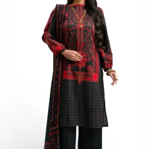 3 piece printed cross hatch suit with lawn dupatta gulahmed