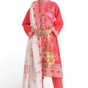 3 piece printed mehsuri stripe lawn suit with printed mehsuri stripe lawn dupatta and dyed trouser gs 62005 gulahmed (copy)