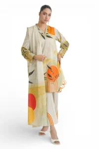 Home 3 piece printed mehsuri stripe lawn suit with printed mehsuri stripe lawn dupatta and dyed trouser gs 62001 gulahmed
