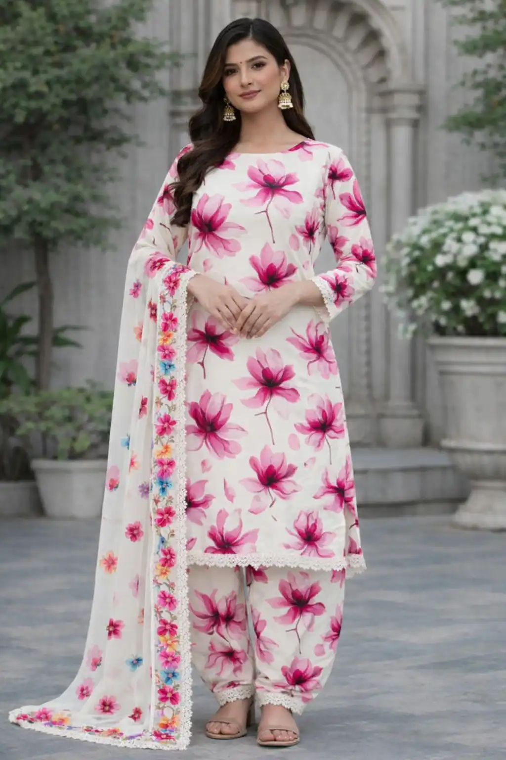 3 piece lawn suit with chiffon dupatta black floral design 3 piece lawn suit with chiffon dupatta black floral design