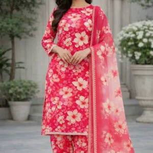 3 piece lawn suit with chiffon vibrant watercolor floral (copy)