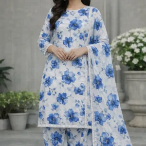 3 piece lawn suit with chiffon bright orange floral design (copy)