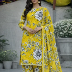 3 piece lawn suit with chiffon dupatta light turquoise fabric (copy)