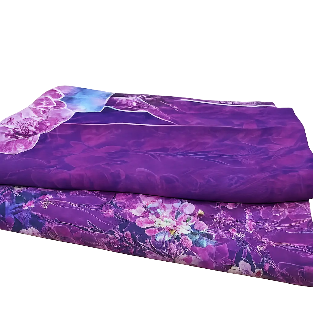 3 piece lawn suit with chiffon dupatta purple floral fabric 3 piece lawn suit with chiffon dupatta purple floral fabric