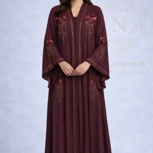 abaya maroon color nawaz brothers