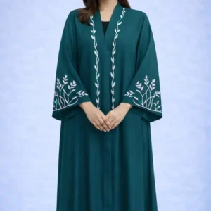 abaya dark teal base color nawaz brothers
