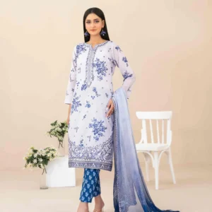 3 piece un stitched lawn tawakkal