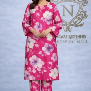 2 piece lawn suit bright pink nawaz brothers
