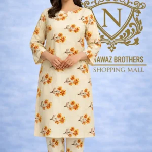 2 piece lawn suit light beige nawaz brothers