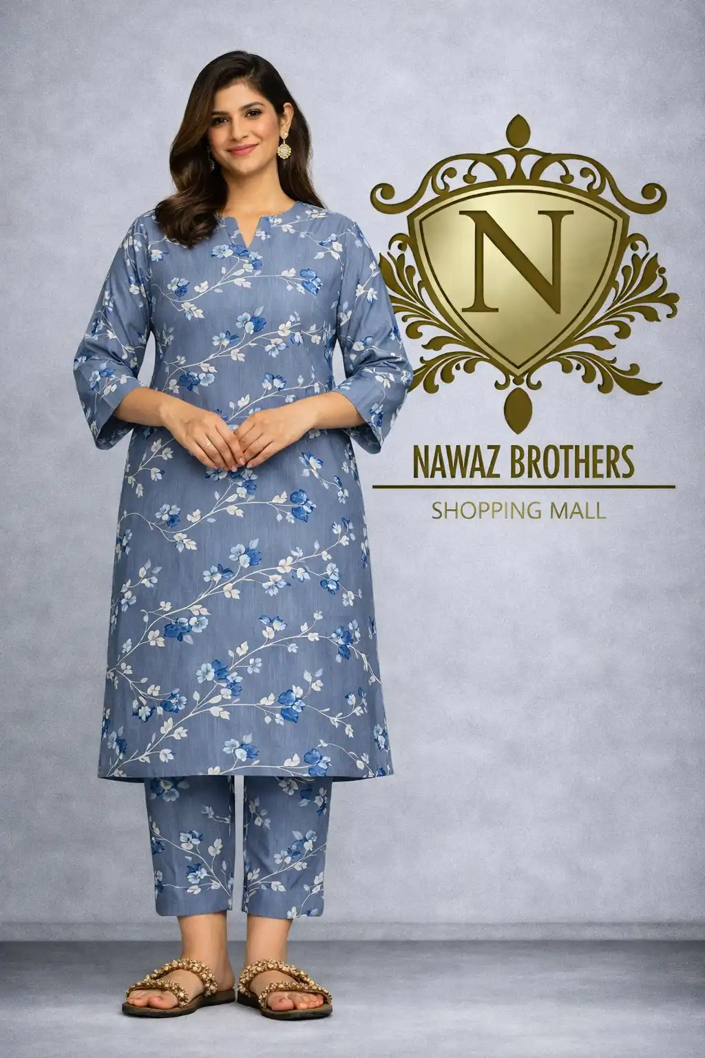 2 piece lawn suit greyish blue nawaz brothers 2 piece lawn suit greyish blue nawaz brothers