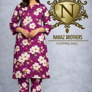 2 piece lawn suit greyish blue nawaz brothers