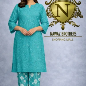 2 piece chikenkari lawn suit black nawaz brothers (copy)