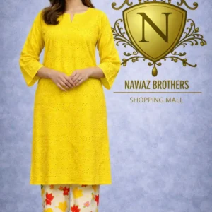 2 piece chikenkari lawn suit beige nawaz brothers (copy)