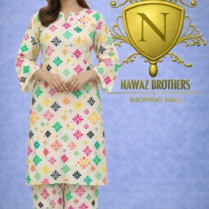 2 piece lawn suit white base nawaz brothers