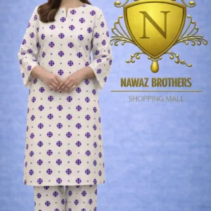 2 piece lawn suit purple geometric floral suit nawaz brothers