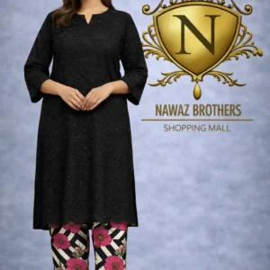 2 piece chikenkari lawn suit orange nawaz brothers (copy)