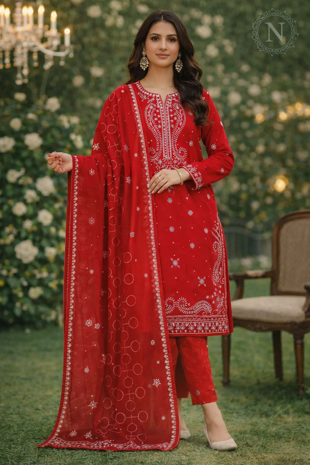 3 piece lawn suit with pallu end chiffon duppata (copy) 3 piece lawn suit with pallu end chiffon duppata (copy)