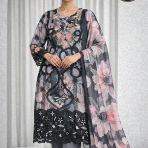 3 piece lawn stitched printed and embroided design | nawaz brothers