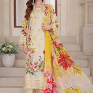 3 piece printed embroided lawn suit