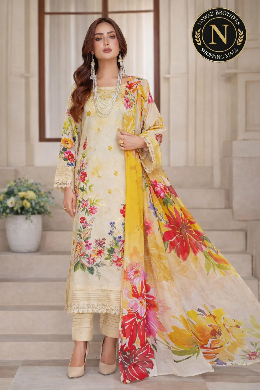 3 piece printed embroided lawn suit 3 piece printed embroided lawn suit