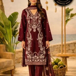 3 piece printed embroided lawn suit alif nawaz brothers (copy)