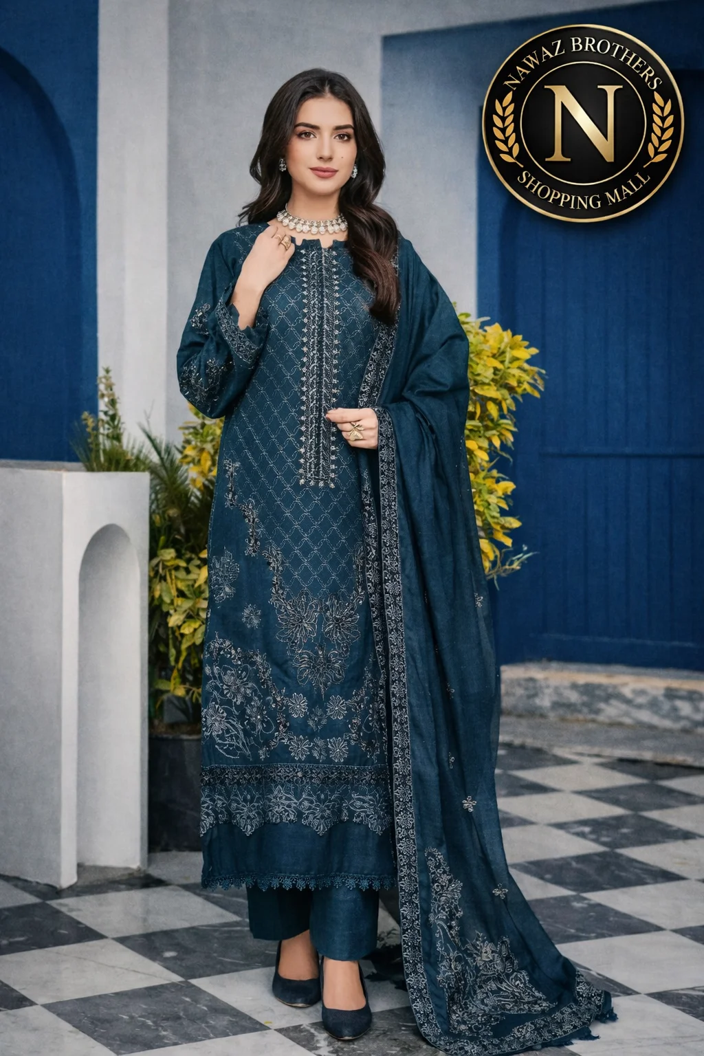 3 piece fancy embroided suit alif nawaz brothers 3 piece fancy embroided suit alif nawaz brothers