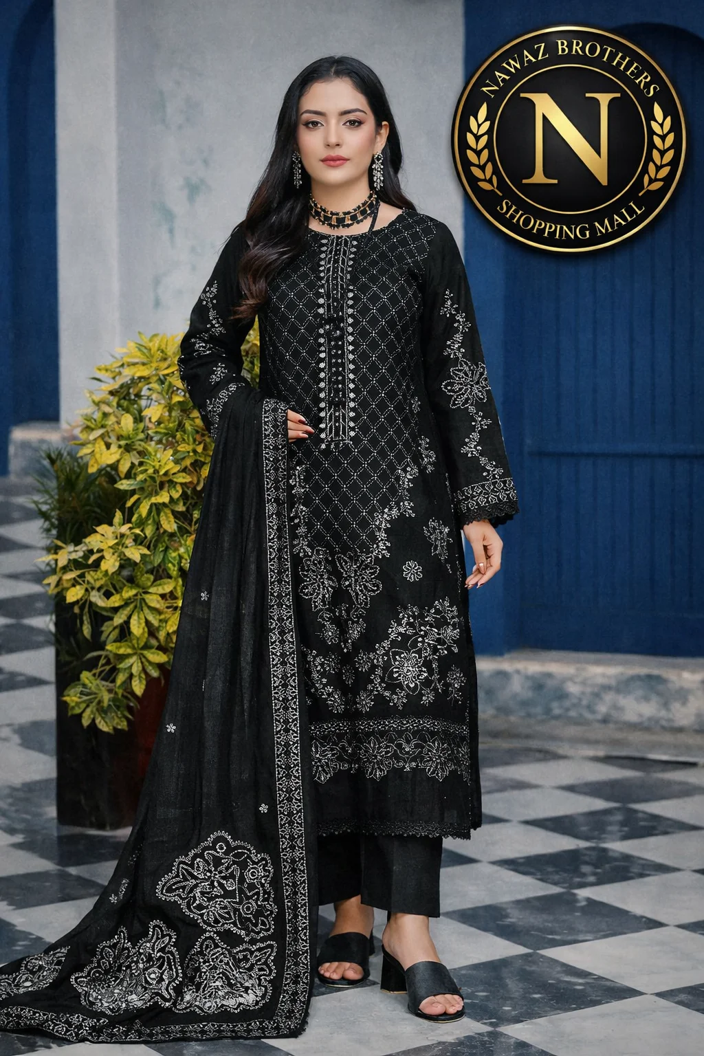 3 piece fancy embroided suit alif nawaz brothers 3 piece fancy embroided suit alif nawaz brothers