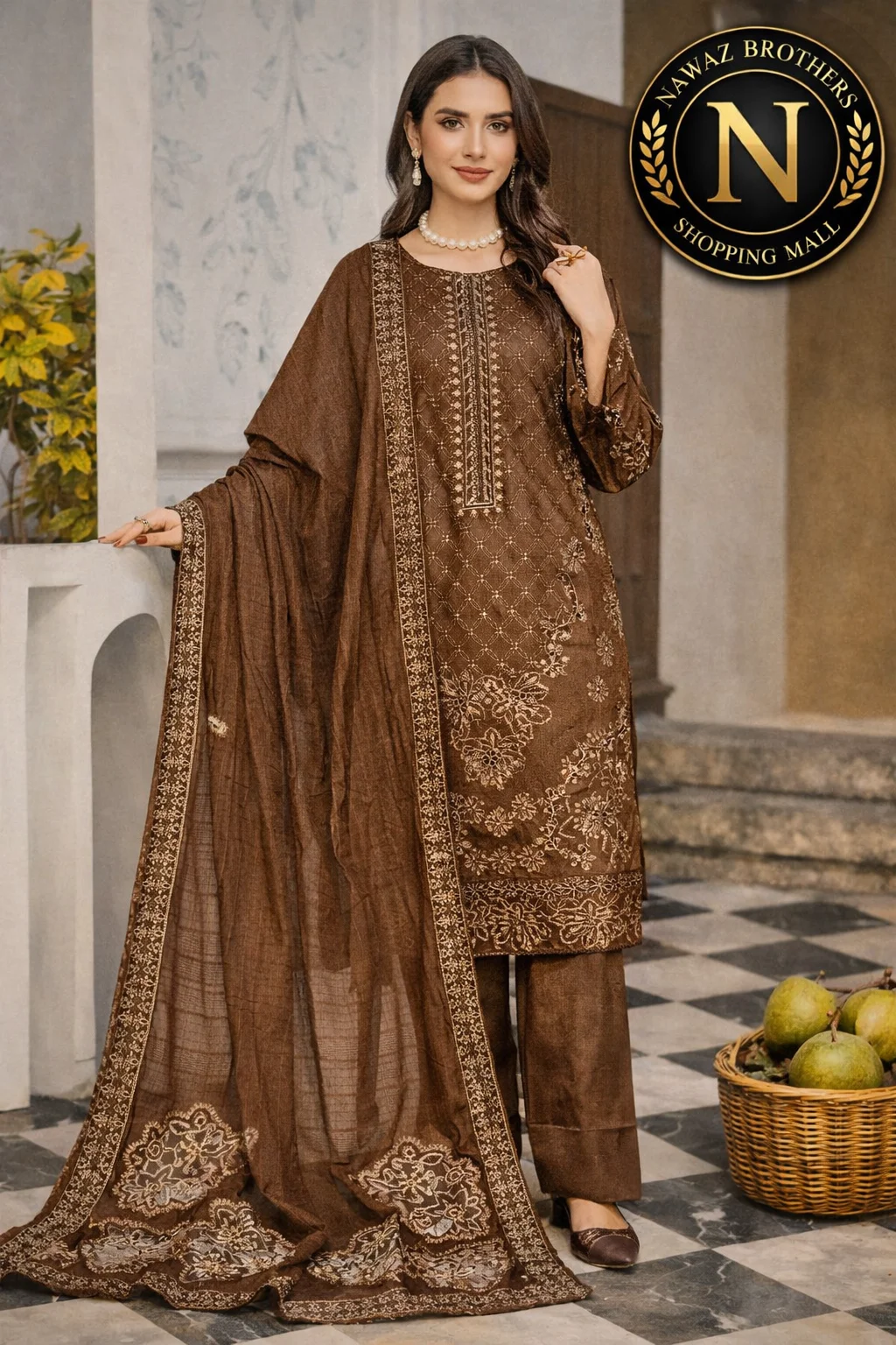 3 piece fancy embroided suit alif nawaz brothers 3 piece fancy embroided suit alif nawaz brothers