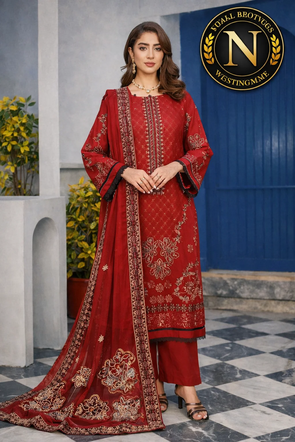3 piece fancy embroided suit alif nawaz brothers 3 piece fancy embroided suit alif nawaz brothers