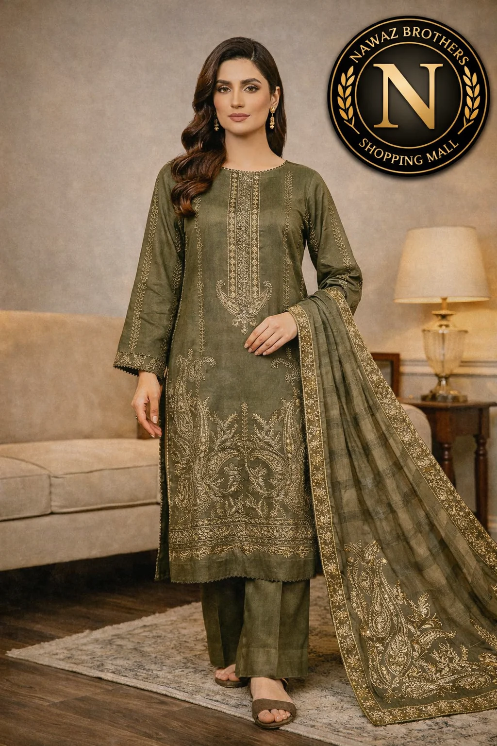 3 piece fancy embroided suit alif nawaz brothers 3 piece fancy embroided suit alif nawaz brothers