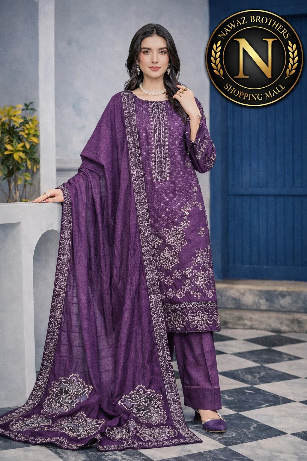 3 piece fancy embroided suit alif nawaz brothers 3 piece fancy embroided suit alif nawaz brothers