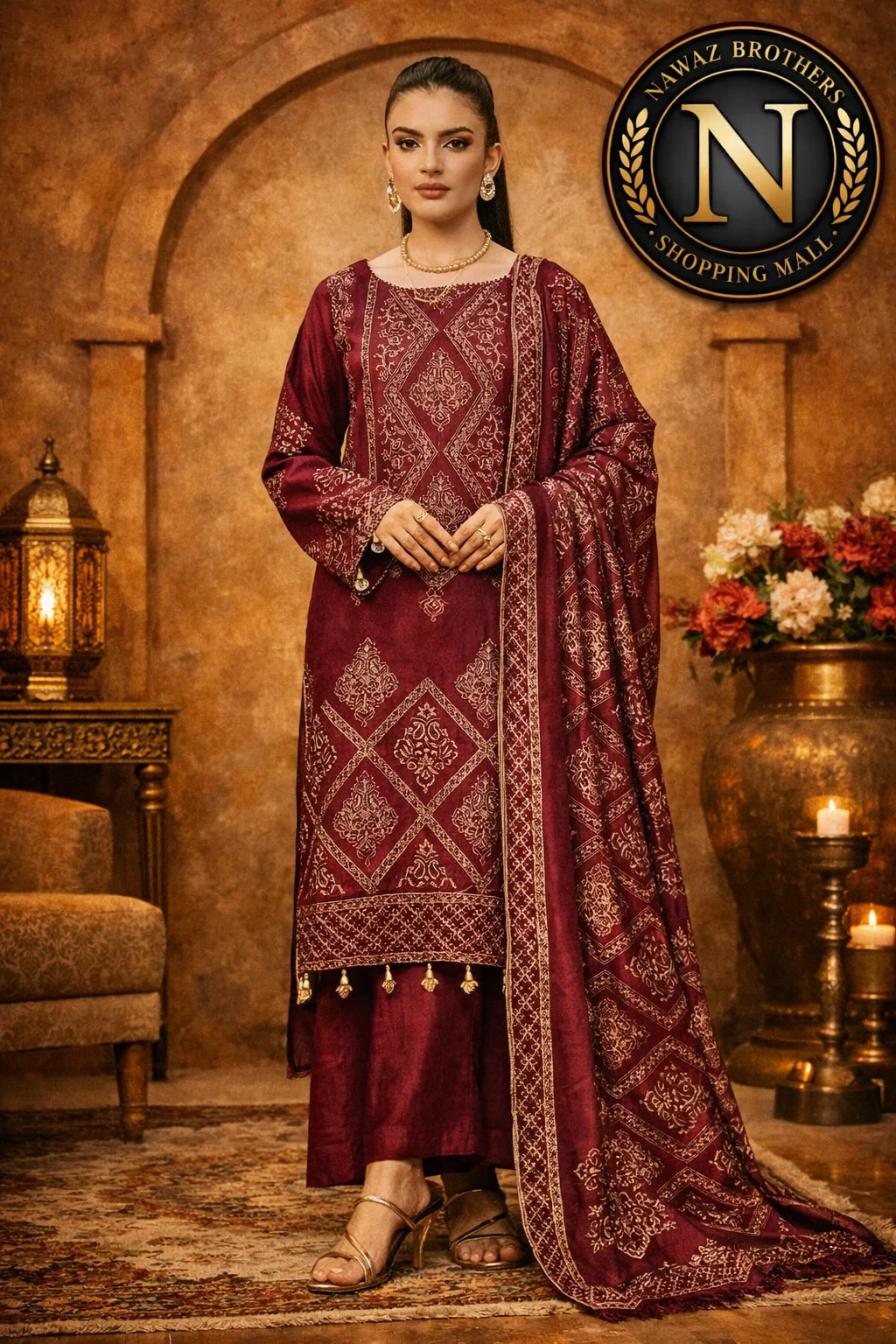 3 piece fancy embroided suit alif nawaz brothers 3 piece fancy embroided suit alif nawaz brothers