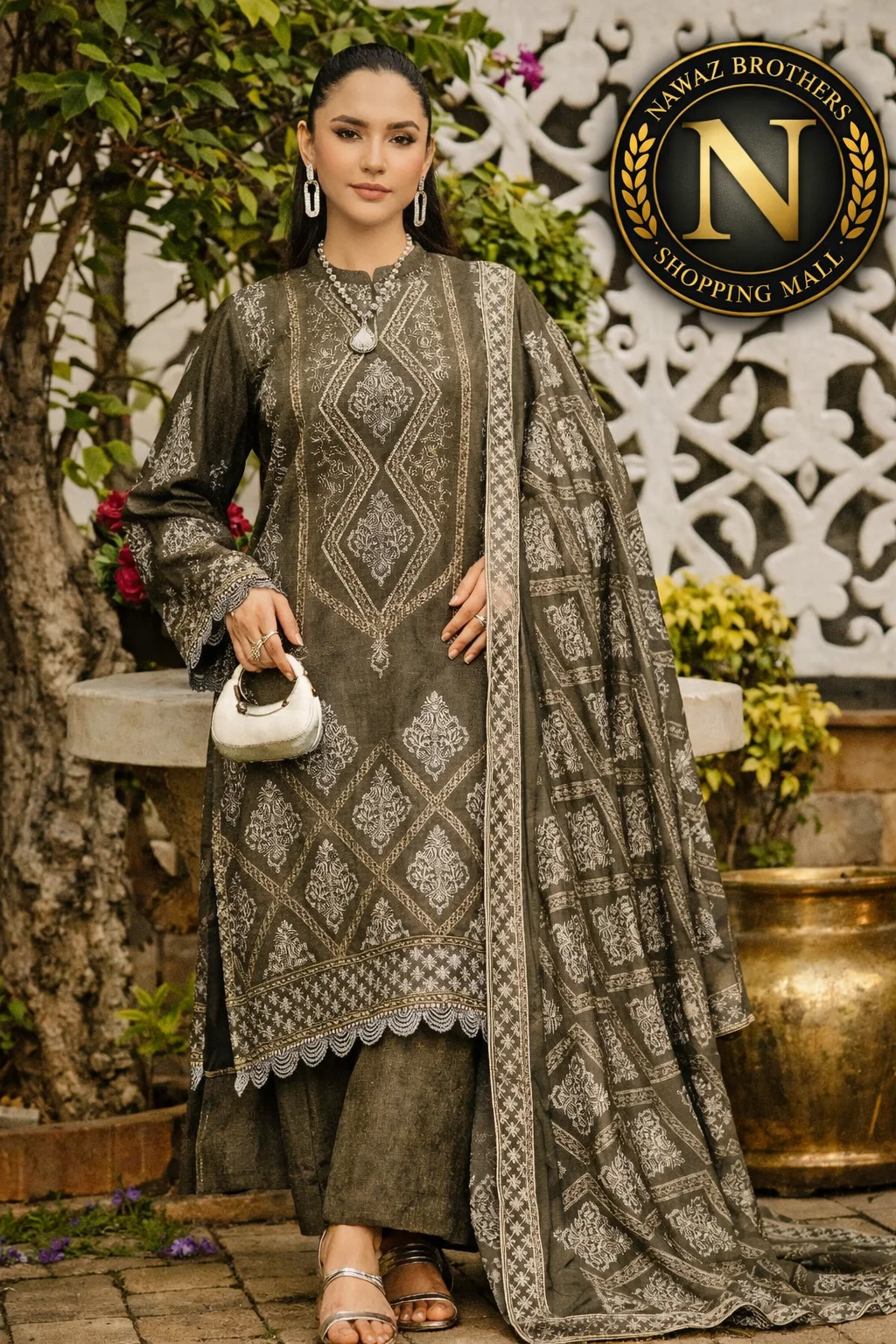 3 piece fancy embroided suit alif nawaz brothers 3 piece fancy embroided suit alif nawaz brothers