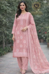 Home 3 piece printed lawn suit
