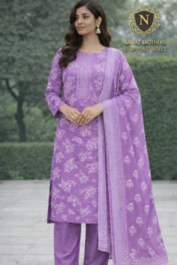 Home 3 piece printed lawn suit