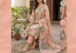 4 piece chickenkari lawn suit dr haris (copy)