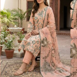 4 piece chickenkari lawn suit dr haris (copy)