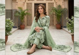 4 piece chickenkari lawn suit dr haris (copy)